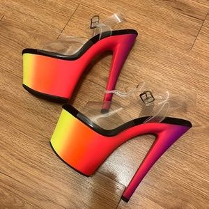 Rainbow Glow in the Dark UV Stilettos
